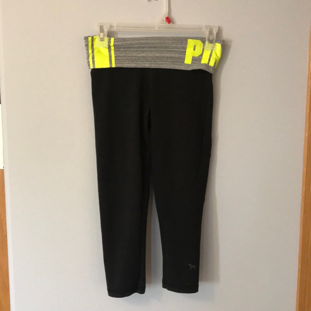 Pink Yoga Cropped Leggings